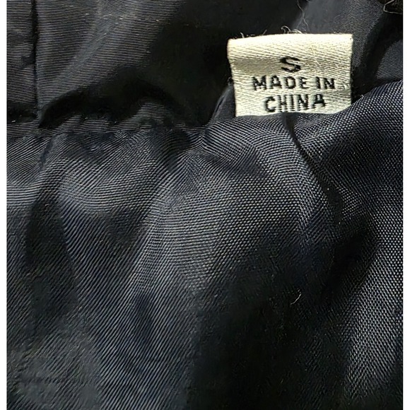 Levi Women's Puffer Coat S Navy Long Jacket Hooded Faux Fur urban utility scandi - Picture 10 of 12